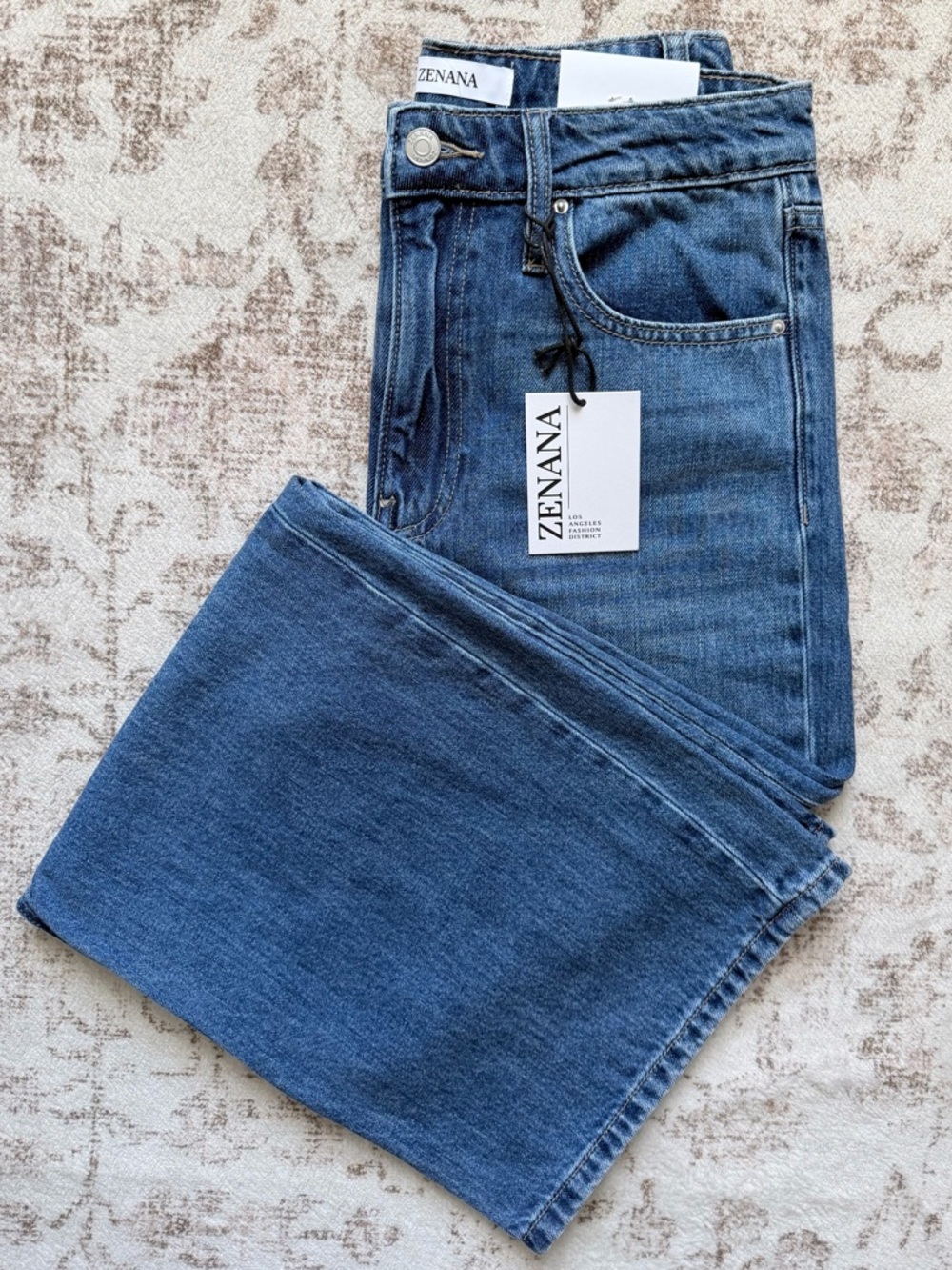 ZENANA High-Waist Wide Leg Denim - Medium Wash